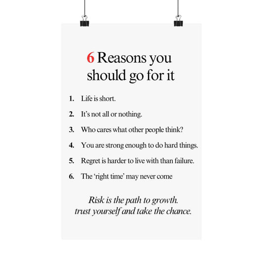 6 Reasons You should go for it Motivational Poster