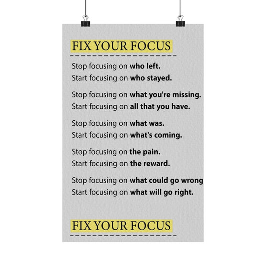 Fix Your Focus Motivational Poster